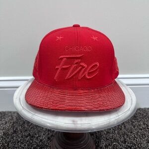 Just Don x Mitchell & Ness MLS Chicago Fire Red Snakeskin Hat